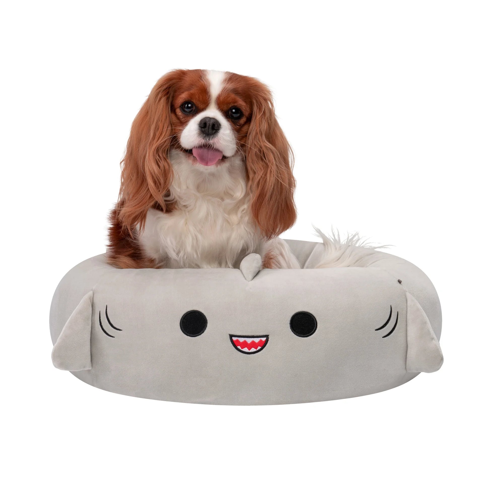 24 Inch Gray Shark Pet Bed - Medium Ultra Soft Plush Pet Bed