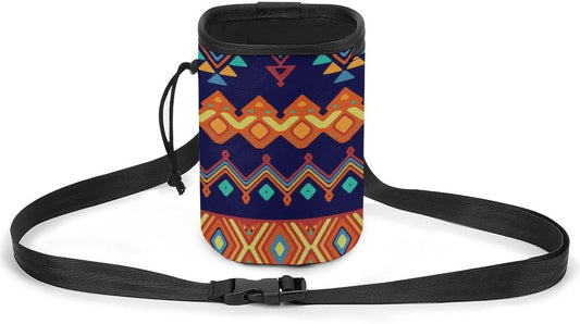 Ethnic Style Dog Treat Training Pouch Puppy Training Tools Bag with Drawstring and Waist Strap